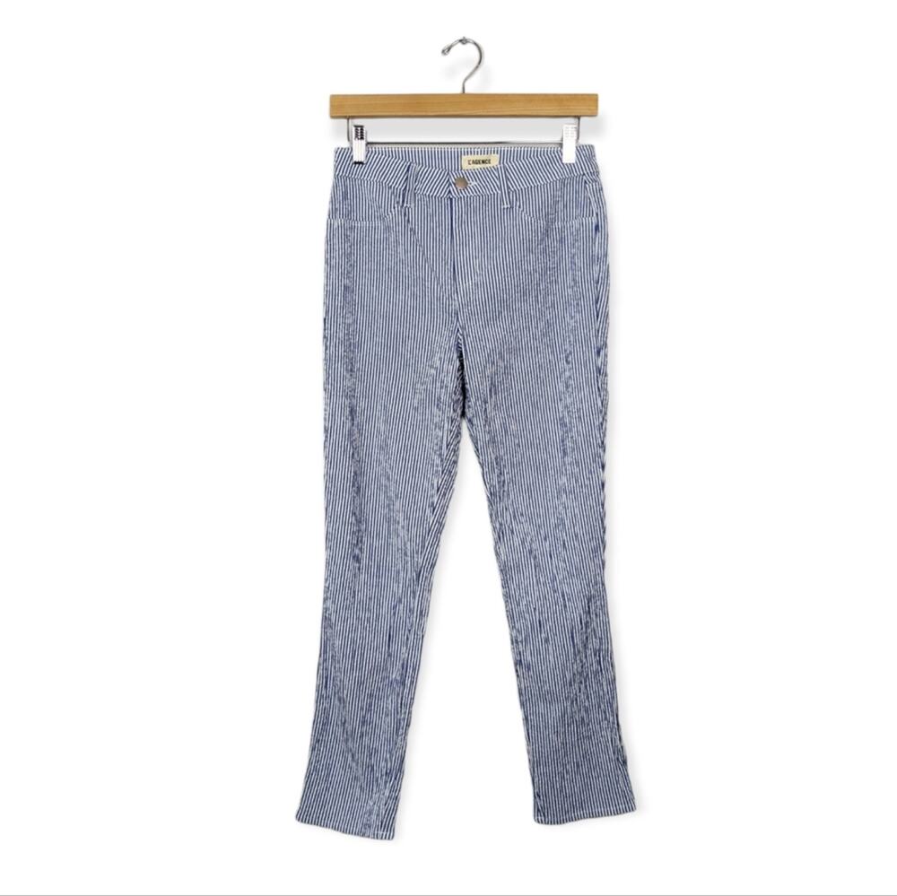 NWT L'AGENCE Mandy Blue & White Striped High Rise Skinny Pants